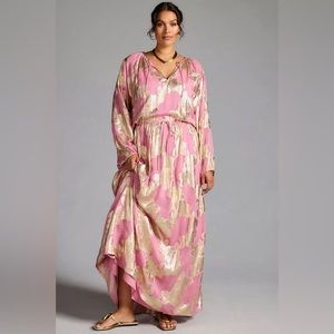 Anthropologie Shruti Sancheti Tie-Neck Maxi Dress EUC
